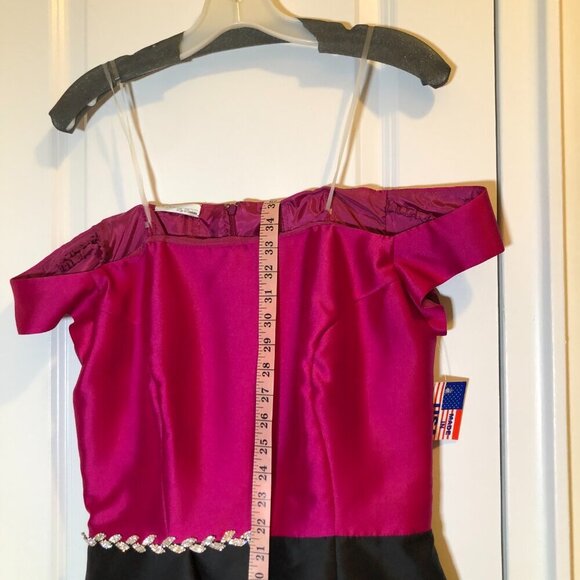 Ideas by Barbara Mini Gown Style# 8870 Hot Pink Black Size M NWT - Picture 10 of 11